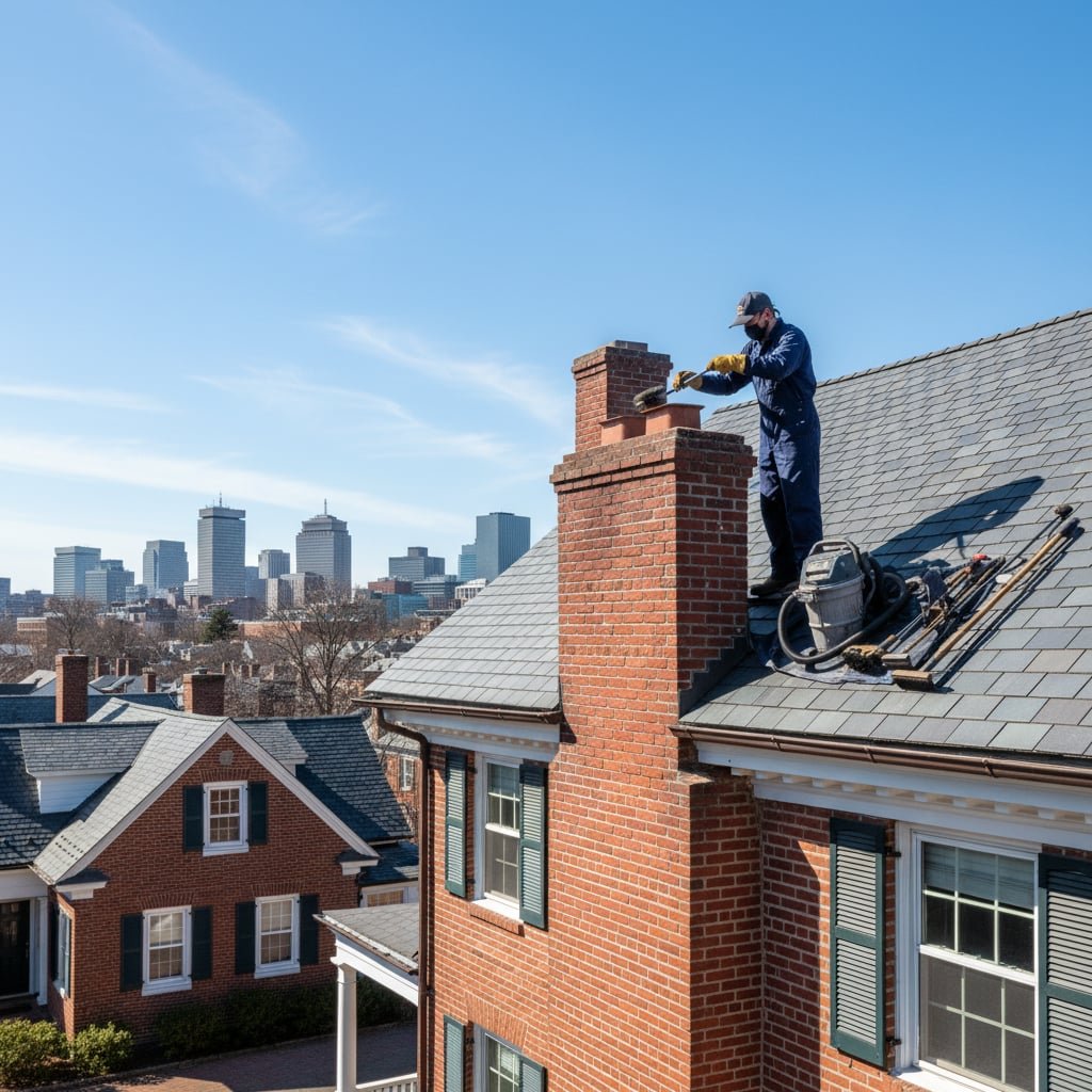 Swift Flue Chimney Sweep team working on chimney